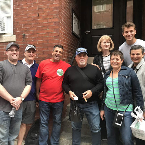 Group experiencing the North End Boston Food Tour